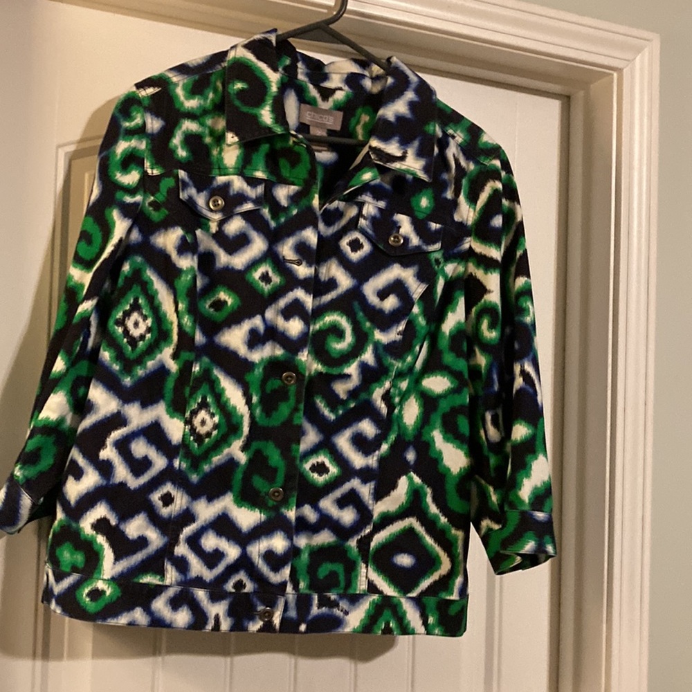 Chico’s 3/4 sleeves printed jacket